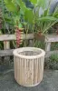 Product image 1 of the product “Round Planter | 35 cm Height, Ø 29 cm | Teak Wood, Natural Finish ”